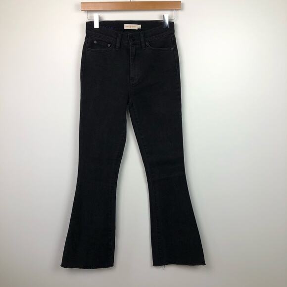 Tory Burch Cat’s Meow Black Flare Denim Jeans 23 - Picture 2 of 12